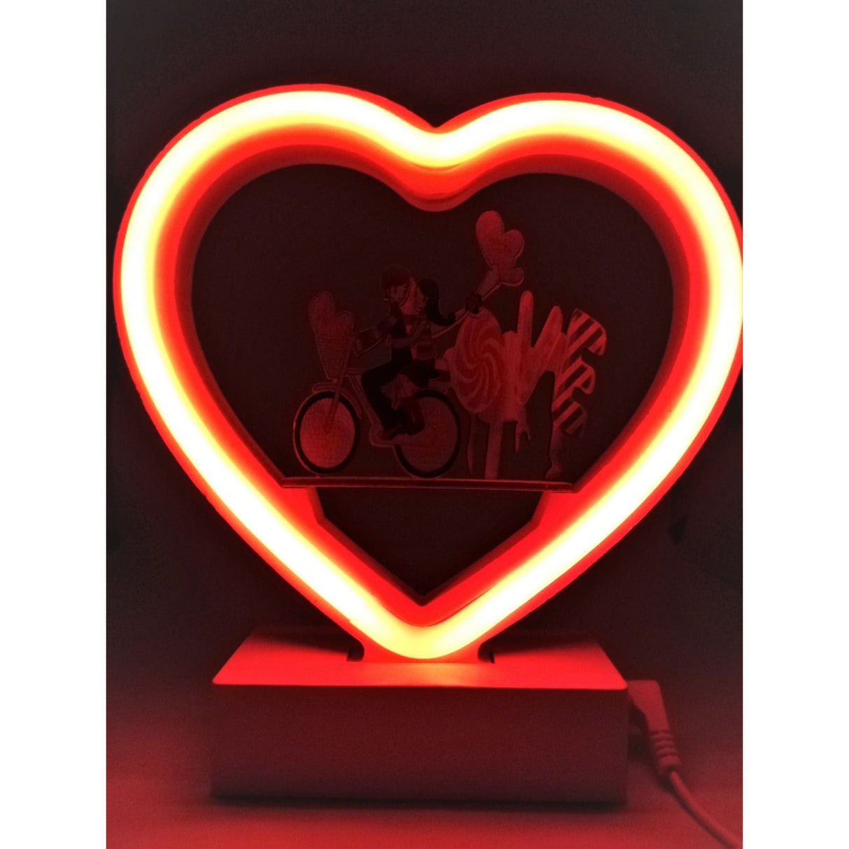Decoratiune Luminoasa cu Baterii Neon Love 20 cm Rosu - vivimall.ro