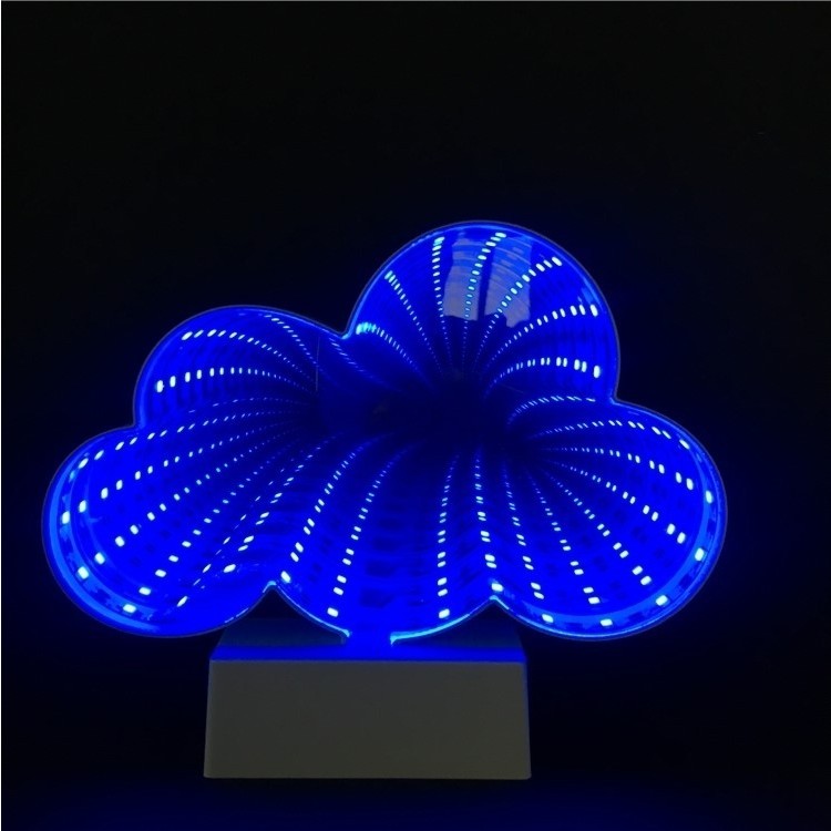 Decoratiune Luminoasa cu Baterii/USB Neon Model Norisor 20 cm Alb Rece - vivimall.ro