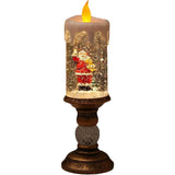 Decoratiune Luminoasa, Vivimall, Lampa de Craciun, cu Lumina LED, Ornament Model Sfesnic cu Lumanare, Mos Craciun, 26x8.5x8.5 cm, Auriu - vivimall.ro