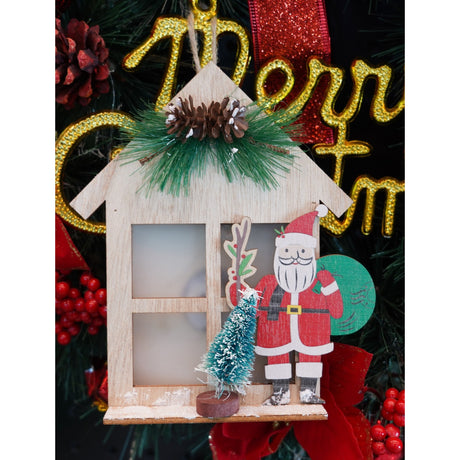 Decoratiune luminoasa, Vivimall, Mos Craciun, maro, lungime: 13 cm, latime: 5 cm, inaltime: 17 cm, lemn, interior/exterior - vivimall.ro