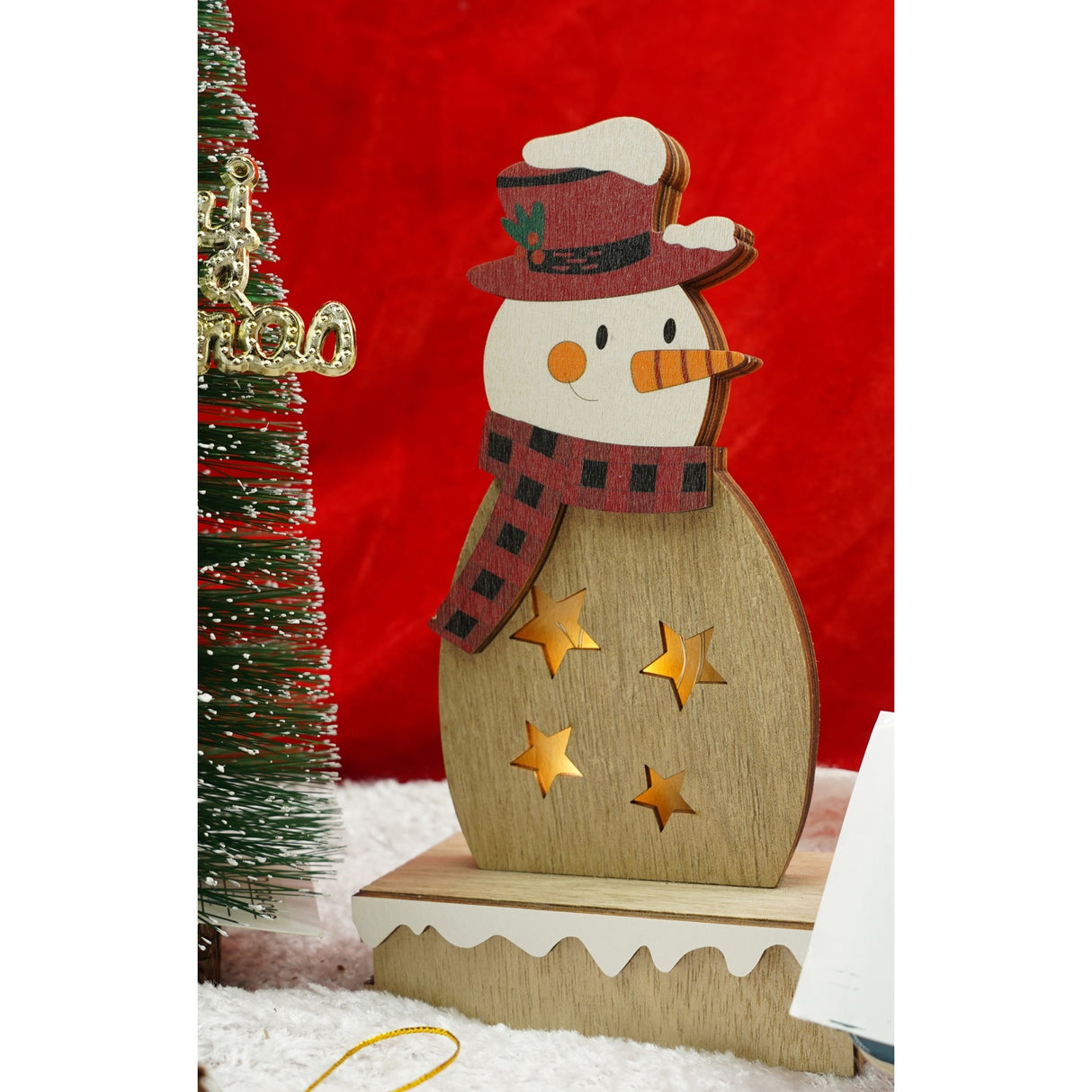 Decoratiune luminoasa, Vivimall, Om de zapada, maro, lungime: 10 cm, latime: 5 cm, inaltime: 19 cm, lemn, interior/exterior - vivimall.ro