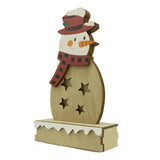 Világító Dekoráció, Hóember, Hossz: 10 Cm, Szélesség: 5 Cm, ​​​​Magasság: 19 Cm, Fa, Beltéri/Kültéri