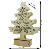 Decoratiune luminoasa, model de  Brad cu inscriptie Marry Christmas, alb, lungime: 11 cm, latime: 5 cm, inaltime: 30 cm, lemn, interior/exterior - vivimall.ro