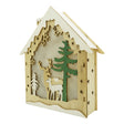 Decoratiune luminoasa, model de  Casa cu Reni, maro, lungime: 18 cm, latime: 5 cm, inaltime: 21 cm, lemn, interior/exterior - vivimall.ro