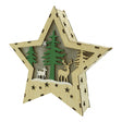 Decoratiune luminoasa, model de Stea cu Reni, maro, lungime: 18 cm, latime: 18 cm, inaltime: 4 cm, lemn, interior/exterior - vivimall.ro