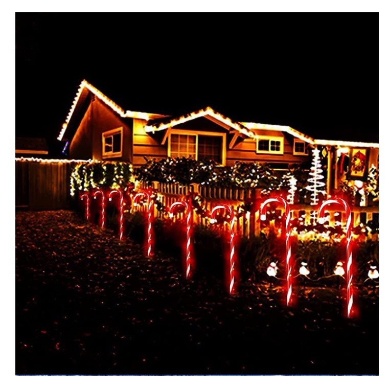 Decoratiune luminoasa pentru Craciun, Acadele, pentru exterior, incarcare solara, 28 cm - vivimall.ro