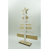 Decoratiune masa decorata, Mesaje Craciun, Crem-Alb, din Lemn, 22.5 cm x 36 cm, Interior, Vivimall - vivimall.ro