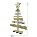 Decoratiune masa decorata, Mesaje Craciun, Crem-Alb, din Lemn, 22.5 cm x 36 cm, Interior, Vivimall - vivimall.ro