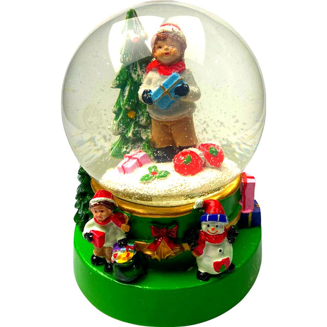 Decoratiune muzicala glob cu zapada, cu lumini si muzica, Mos Craciun, 15.5 cm, multicolor - vivimall.ro