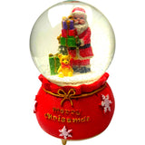 Decoratiune muzicala glob cu zapada, cu lumini si muzica, Mos Craciun, 16 cm, multicolor - vivimall.ro