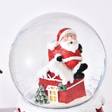 Decoratiune glob cu zapada Flippy, Mos Craciun pe casa, model 2, diametru 4.5 cm, multicolor - vivimall.ro