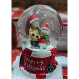 Decoratiune glob cu zapada Vivimall, Baiat si om de zapada, diametru 4.5 cm, multicolor - vivimall.ro