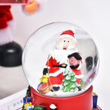 Decoratiune muzicala glob cu zapada, Mos Craciun pe tren,16 cm, multicolor - vivimall.ro