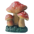 Ornament ciuperci roșii cu buline albe din rășină pentru ghiveci, vedere frontală, dimensiuni 3,1 x 4 cm