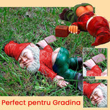Decoratiune pentru Gradina, Flippy, Model Pitic de Gradina Beat, Statuie Amuzanta pentru Gradina, Decor pentru Gradina, Gnom Beat, 15 cm, Rosu - vivimall.ro