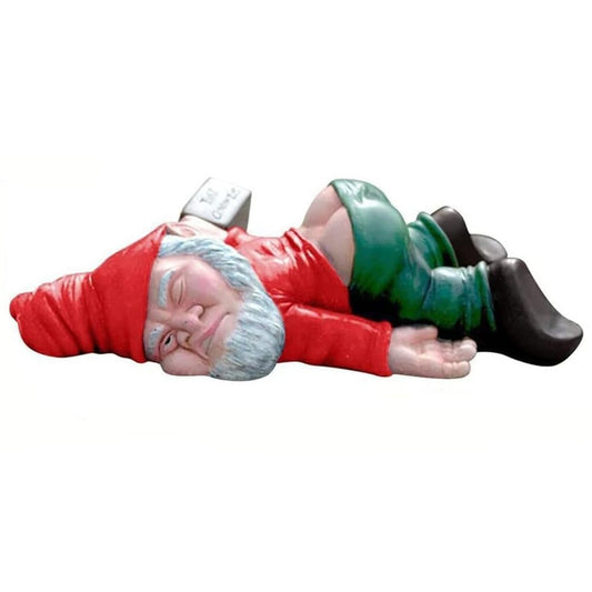 Decoratiune pentru Gradina, Vivimall, Model Pitic de Gradina Beat, Statuie Amuzanta pentru Gradina, Decor pentru Gradina, Gnom Beat, 15 cm, Rosu - vivimall.ro