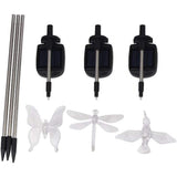 Set 3 Lampi Solare LED tip pasare-fluture-libelula, Inaltime 43 cm, Vivimall, Multicolor - vivimall.ro
