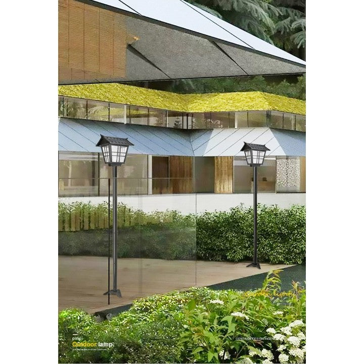 Lampa solara de tip stalp pentru gradina, Vivimall, Alb Rece - vivimall.ro