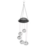 Lampa solara de tip decoratiune pentru gradina, Vivimall, model clopotel de vant,  alb cald - vivimall.ro