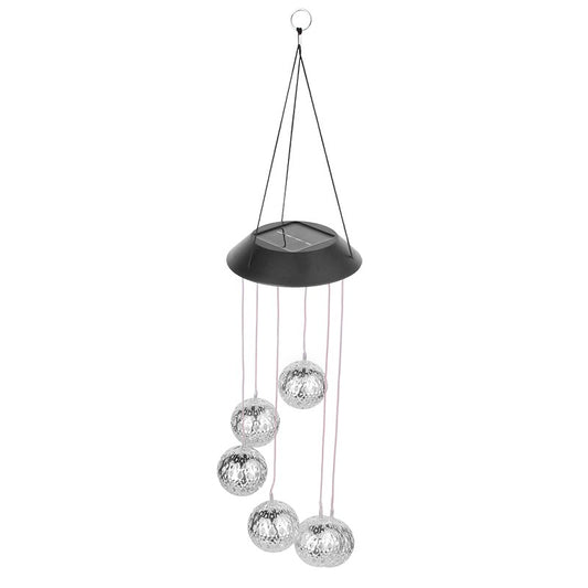 Lampa solara de tip decoratiune pentru gradina, Vivimall, model clopotel de vant,  alb cald - vivimall.ro