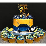 Decoratiune Topper pentru Tort, Vivimall, Model Happy18th, Dimensiuni 10 cm, Tematica Majorat, Auriu - vivimall.ro