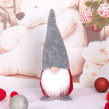 Ornament de Craciun Spiridus, Caciula Gri, Vivimall, Material Textil, 40 cm, Rosu - vivimall.ro