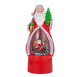 Felinar glob Moș Crăciun cu iluminare LED și efect zăpadă, 29 cm, culoare roșie – vedere frontală