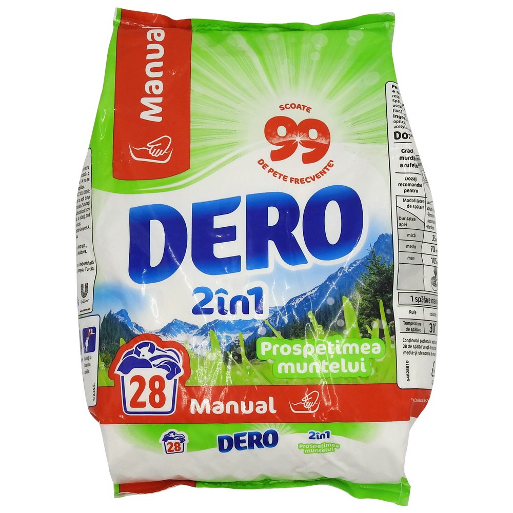 Dero Kézi Mosószer 1,4 kg 2 az 1-ben Hegyek Frissessége
