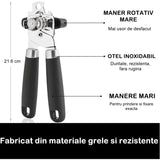 Desfacator de conserve multifunctional Vivimall, Otel inoxidabil, Maner antialunecare, ergonomic, rezistent la rugina, usor de utilizat, 21.6 x 6 cm, argintiu - vivimall.ro