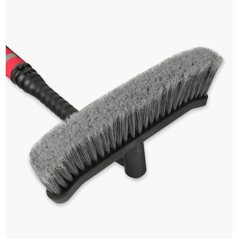 Perie de Zapada cu Racleta pentru Masina, Vivimall, Multifunctionala, Rotativa, Demontabila, cu Maner Antiderapant, Aluminiu, Plastic, Fragmentarea Ghetii de pe Parbriz, Solutia pentru Iarna, pentru Dezghetare, 54x10.5x27 cm, Rosie - vivimall.ro