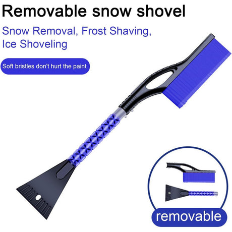 Perie de Zapada cu Racleta pentru Masina, Vivimall, Multifunctionala, Demontabila, cu Maner Antiderapant, Aluminiu, Plastic, Fragmentarea Ghetii de pe Parbriz, Solutia pentru Iarna, pentru Dezghetare, 68x24x11.1 cm, Albastru - vivimall.ro