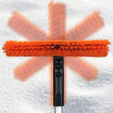 Perie de Zapada cu Racleta pentru Masina, Vivimall, Multifunctionala, Rotativa, Demontabila, cu Maner Antiderapant, Telescopica, Aluminiu, Plastic, Fragmentarea Ghetii de pe Parbriz, Solutia pentru Iarna, pentru Dezghetare, Portocalie - vivimall.ro