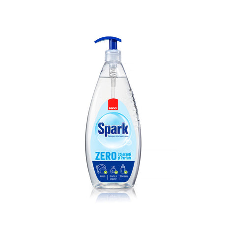 Detergent de vase Spark Zero, Sano, 1000 ml, fără parfum și coloranți