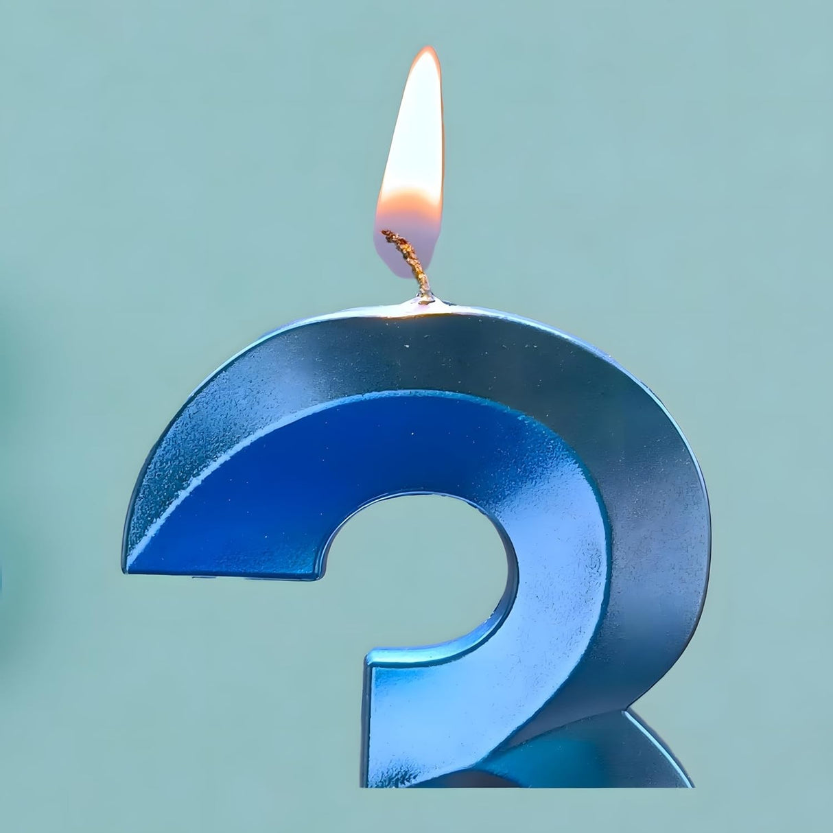 Lumanare Cifra 3, Flippy, Model Diamond, 5 x 3.4 cm, Albastru - vivimall.ro