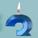 Lumanare Cifra 3, Flippy, Model Diamond, 5 x 3.4 cm, Albastru - vivimall.ro