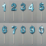 Lumanare Cifra 8, Flippy, Model Diamond, 5 x 3.4 cm, Albastru - vivimall.ro