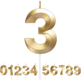 Lumanare Cifra 3, Flippy, Model Diamond, 5 x 3.4 cm, Auriu - vivimall.ro