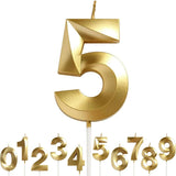 Lumanare Cifra 5, Flippy, Model Diamond, 5 x 3.4 cm, Auriu - vivimall.ro