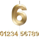 Lumanare Cifra 6, Flippy, Model Diamond, 5 x 3.4 cm, Auriu - vivimall.ro