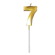 Lumanare Cifra 7, Vivimall, Model Diamond, 5 x 3.4 cm, Auriu - vivimall.ro