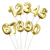 Lumanare Cifra 8, Flippy, Model Diamond, 5 x 3.4 cm, Auriu - vivimall.ro