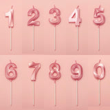 Lumanare Cifra 3, Flippy, Model Diamond, 5 x 3.4 cm, Roz - vivimall.ro