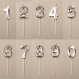 Lumanare Cifra 6, Flippy, Model Diamond, 5 x 3.4 cm, Argintiu - vivimall.ro