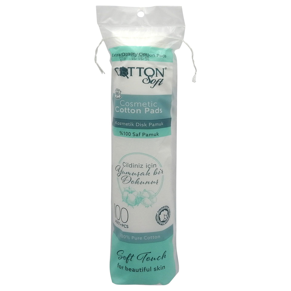 Vattakorong, Soft Touch, sminklemosó, 100 db, pamut