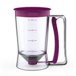 Dispenser de aluat pentru prajituri Vivimall, Batter Dispenser, din plastic, maner cu arc, 900 ml, usor de manipulat si utilizat, Mov - vivimall.ro