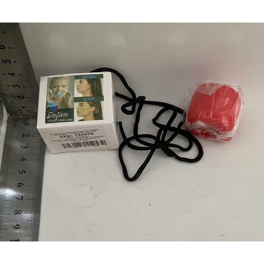 Dispozitiv de Tonifiere Faciala, Vivimall, din Silicon, Corectare Mandibula/Maxilar, Rosu - vivimall.ro