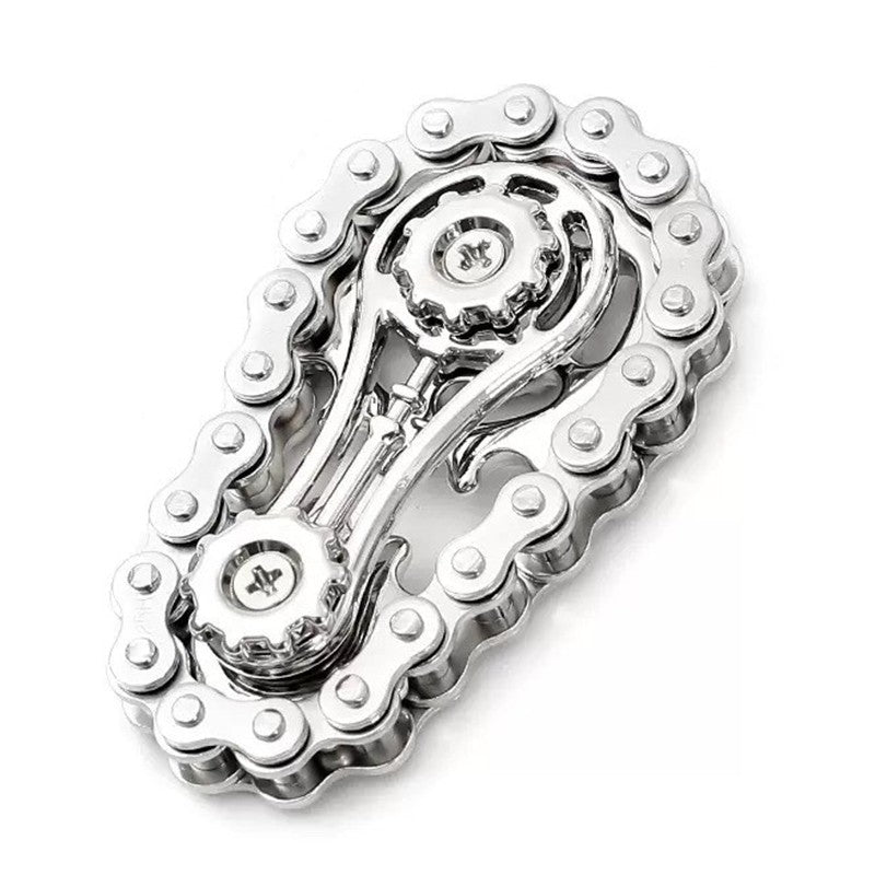 Prémium Stresszoldó Fidget Spinner Játék, Ötvözet Giroszkóp, Fém Dekompressziós Játék, Kerékpár Fogaskerék Lánc Formában