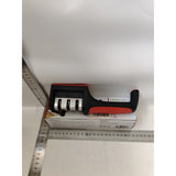 Dispozitiv pentru ascutit cutite Vivimall, cu 3 pozitii, rosu/negru, material inox si ABS, 21.5x5x6 cm - vivimall.ro