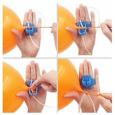 Dispozitiv de Legat Baloane, Vivimall, din Plastic, pentru Mana, 6.5 x 5.5 cm, Albastru - vivimall.ro