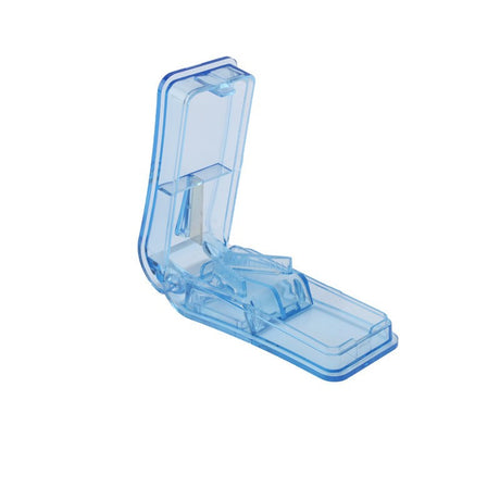 Dispozitiv pentru taiat sau sfaramat medicamente Vivimall, material non-toxic, portabil, albastru - vivimall.ro